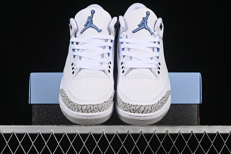 All categories Air Jordan Jordan series basketball shoes Air Jordan 3 Air Jordan 3 UNC AJ3 Joe 3 North Carolina blue white burst blue crack mid-basketball shoes CT8532-104